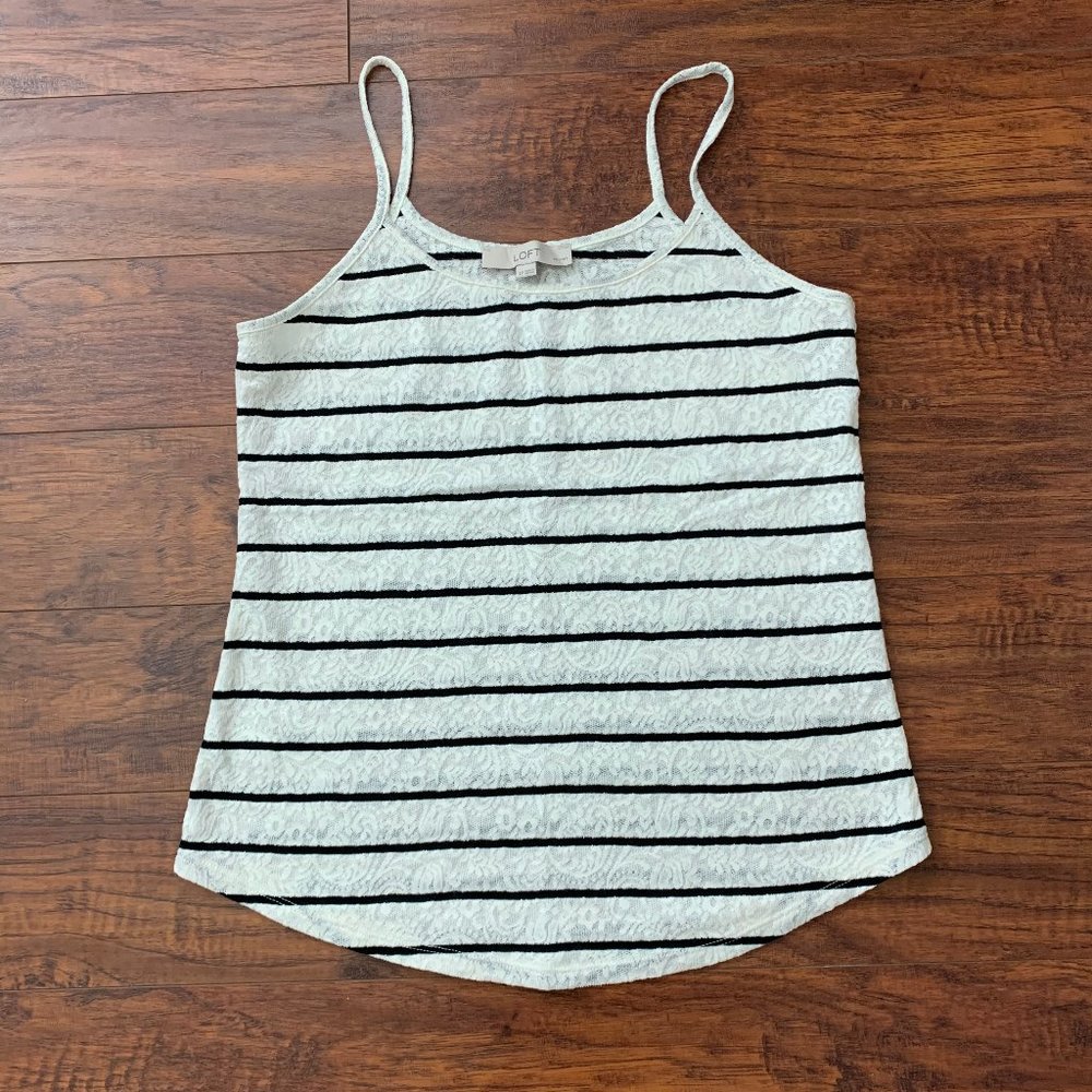 LOFT striped lace tank